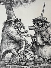 Andreas Paul Weber Signierte Original Lithographie v. 1975- Hauptsache, er spurt