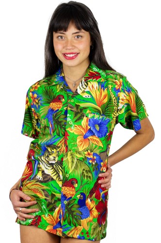 Funky hawaiibluse jungle grün - hawaiibluse,