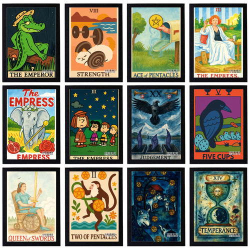 Vintage tarot karten poster - vintage,