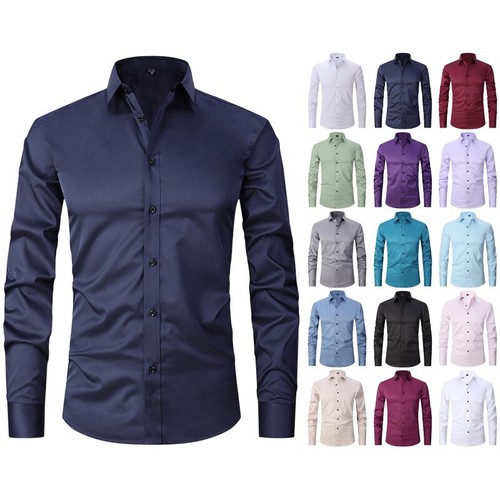 Herren stretch hemd - herren, langarm
