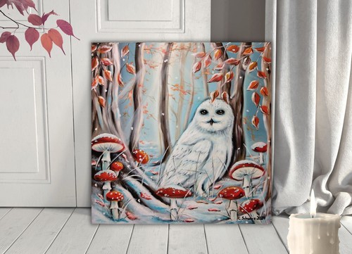 Schneeeule winterwald - schneeeule,