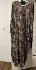 Kleid braun Leopard gemustert  wie neu Standardgröße Damen Elbise 