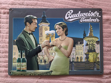 Budweiser Budvar Bier Blechschild.