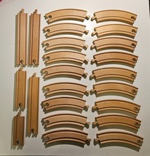 Holz Eisenbahn Schienen Set/ Zug Schienen, alte Brio noch ohne Stempel,23 Stück 