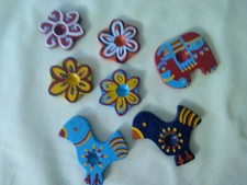 Geburtstag Kerzenhalter bunt Tiere Blumen Holz