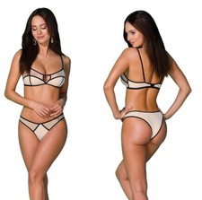 BH Set beige schwarz BH ohne