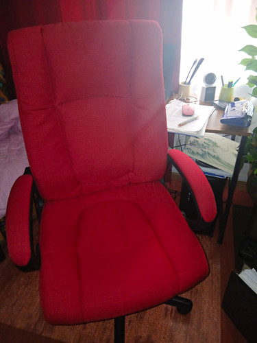 Roter büro drehstuhl - roter, büro-drehstuhl