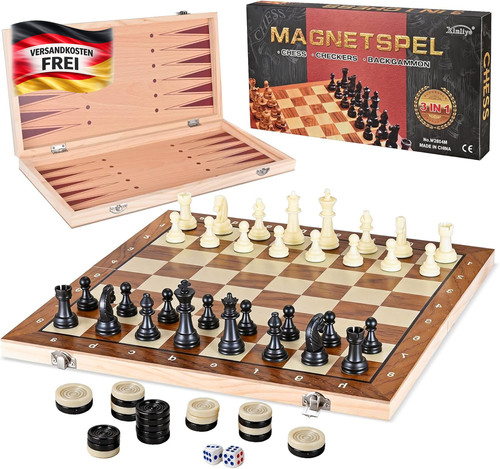 Holz schachspiel 1 mit - schachspiel, 3-in-1