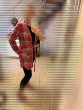 Vintage Damen Longbluse ROXY Karohemd Hemdbluse  Hemdkleid Blusenkleid Gr.M Pink