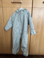 Baby Regen Overall Gefüttert Größe 86 CM mit Kapuze Grün