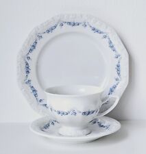Gedeck Rosenthal Maria Rosenkante blau Kaffeetasse + UT + Kuchenteller 2.Wahl