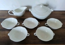 Villeroy & Boch V&B Arco weiß Suppenterrine Terrine Sauciere + 5 Suppentassen 