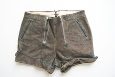 Kurze Alpspitze Lederhose 70er DDR Vintage sexy Doppelzipp grau speckig Gr.54