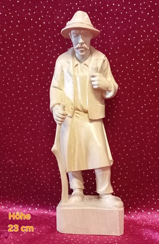 Holzfigur bauer mit pfeife - holzfigur,