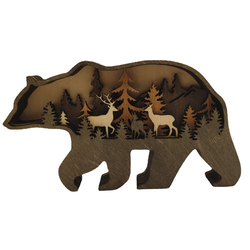 Braunbär und wolf holzfiguren - und,