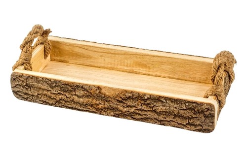 Holz tablett mit rinde - holz,