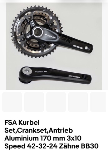 Fsa focus kurbel set - focus,