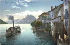 Gandria Lago di Lugano Lago die Lugano Dampfer Monte San Salvatore