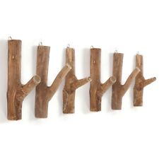 6ER SET WANDHAKEN LIMB | TEAKHOLZ WURZEL | Kleiderhaken aus Holz, Wandgarderobe