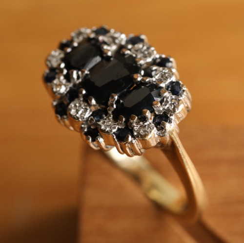9ct gelbgold ring saphir - gelbgold,