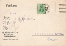 385544) DR Germania Kt. mit Perfin / Firmenlochung Bender & Co Frankfurt am Main