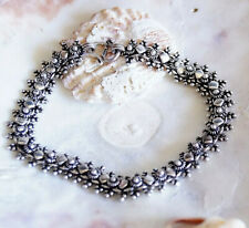 Verspielt 925er Silber Armband 20 cm Massiv Vintage Elegant Floral 1 cm Breit