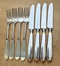 WMF Besteck PRISMA Cromargan mit Golddekor  4 Messer 4 Gabeln