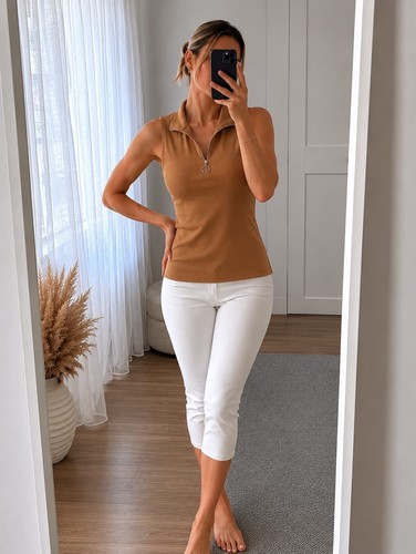 Top oberteil gerippt tanktop - gerippt,
