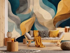 Fototapete Abstrakt Gold Blau