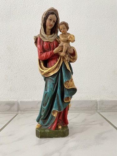 Holzfigur madonna mit kind - madonna,