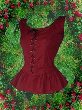 Gothic Mittelalter Barock Top Bluse Mieder Baumwolle 38 40 42 44 Neu