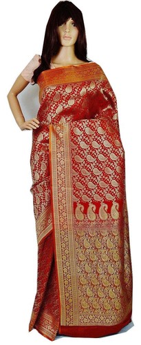 Banaras sari mit angenähtem - mit,