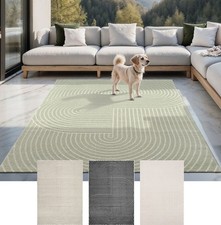 Outdoor Indoor Teppich Terasse Wohnzimmer Modern Boho Design Wetterfest