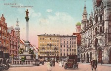 München marienplatz mit - ak,