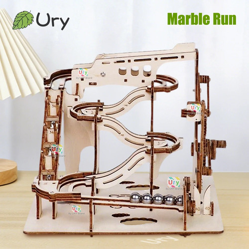 Ury holzpuzzle murmelbahn - ury, 3d