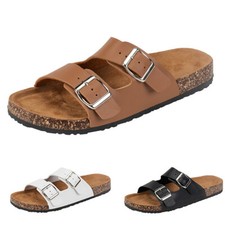 Herren Damen Pantoletten Gemütliche Hauslatschen Korksohle Hausschlappen Schuhe