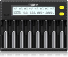 18650 Akku Ladegerät Miboxer 8-Bay Smart Charger mit Automatik LCD Display Fas