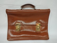 Bürotasche, Lehrertasche, Braun, Leder, 70'ziger Jahre, 5 Fächer, ohne Schlüssel