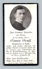 Sterbebild Kaplan Graßl 1929 Kastl Altötting