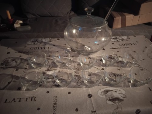 Glasbowle set mit deckel - mit,