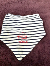 blau gestreiftes Baby Tuch Halstuch Dreieckstuch mit Klett 0-9 Monate