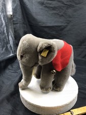 Steiff Tier Sammler Elefant 16 cm. Siehe Foto Mit Knopf Und Fahne