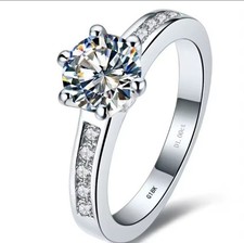 14k weißgold moissanit ring - weißgold,