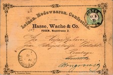 VORLÄUFER AK GRUSS AUS POSEN WERBUNG HAASE WACHE & CO MODEWAREN 1873