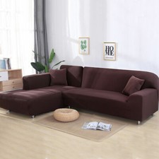 Sofa Überwürfe 3 Sitzer+3 Sitzer mit 2 Stück Kissenbezug Sofabezüge für L-Form