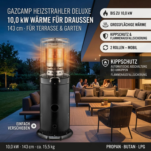 Gazcamp gas heizstrahler - gas, 10,0
