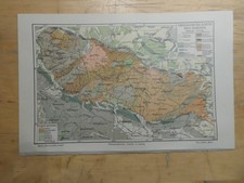 Orig.(1908) Lithographie Landkarte Geologische Karte des Harzes (N14)