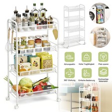 Metall Rollwagen Regal Weiß 4