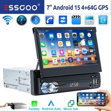 DAB+ 4+64G 1 DIN 7 Zoll Flip Out Android 15 Carplay Autoradio GPS WIFI Bluetooth