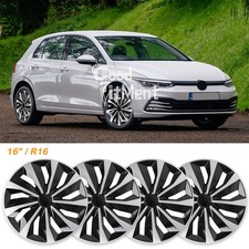 Für VW Golf 16 Zoll R16 16" 4er-Set Radkappen Schwarz Radblenden Abdeckungen